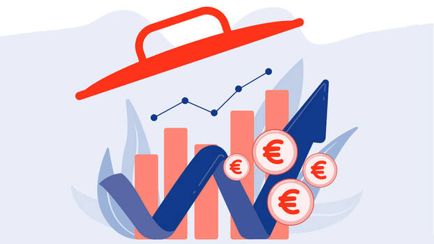 Titelbild der Studie: Symbole für steigende Preise und Gewinne mit Kochtopfdeckel