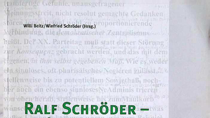 Ralf Schröder - zu Leben und Werk.